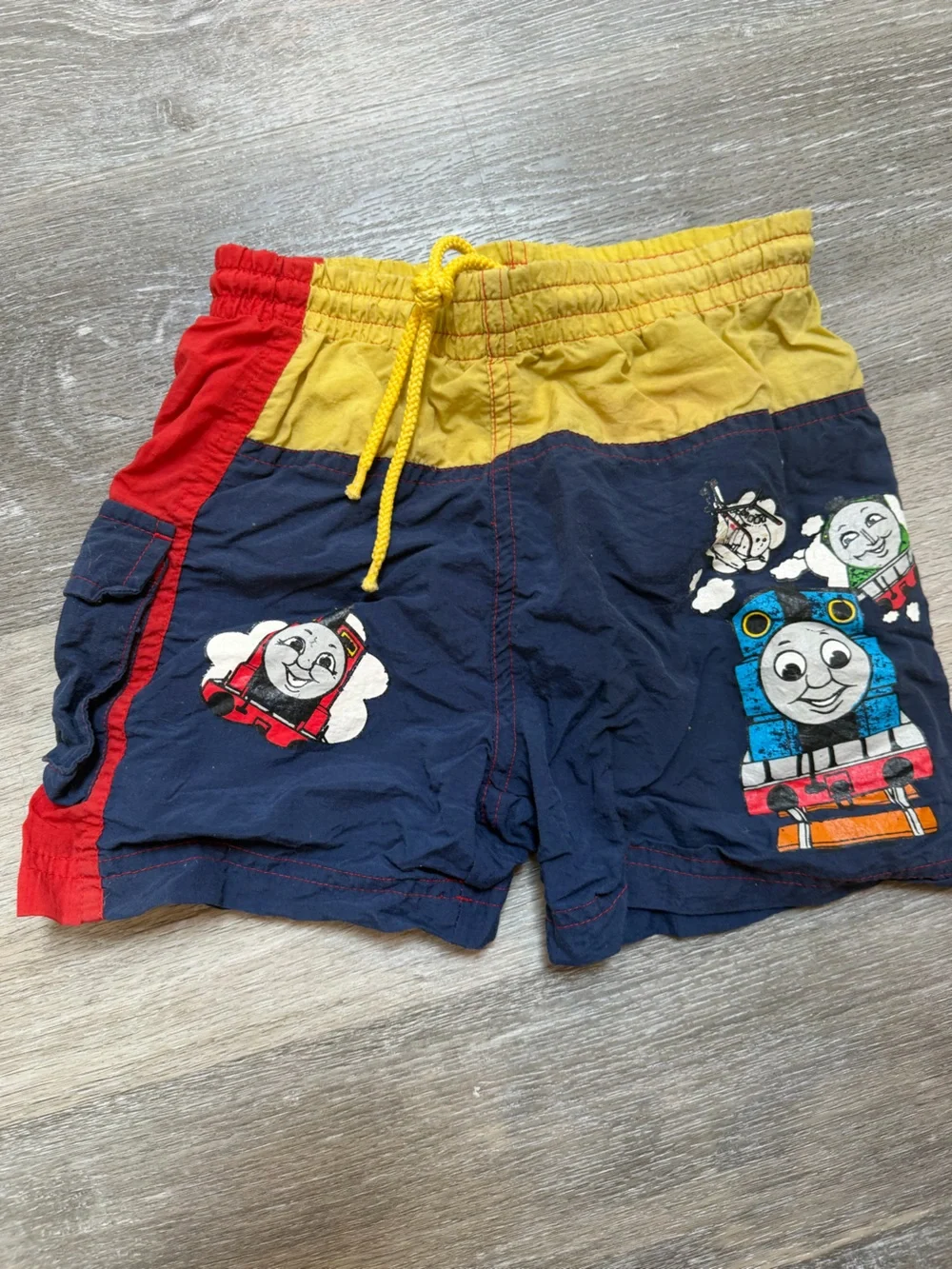 Boys Navy, Yellow & Red Character Swim Shorts